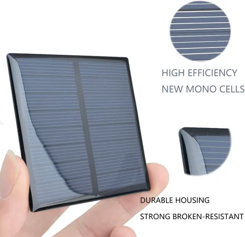 Miniatura 5 de 10 unids epoxi panel solar 5.5 V 190 mA mini panel de células solares policristalinas 70 mm x 70 mm/2.76 "x 2.76" para energía solar mini células