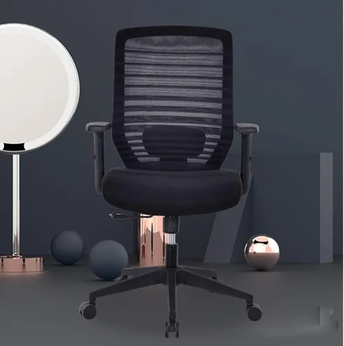 Miniatura 2 de Silla de trabajo de escritorio de computadora de malla con soporte lumbar de oficina ergonómica grande (azul)