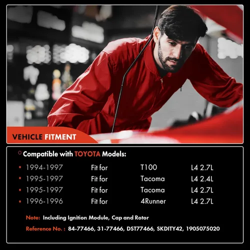 Miniatura 2 de Distribuidor de encendido A-Premium con módulo, tapa y rotor compatible con Honda Accord 1990-1991 2.2L