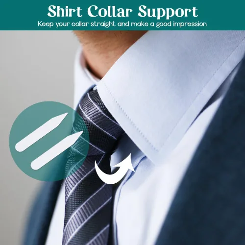 Miniatura 5 de Forbidden Road Collar de plástico para camisas de vestir para hombre, 4 tamaños, juego de 100