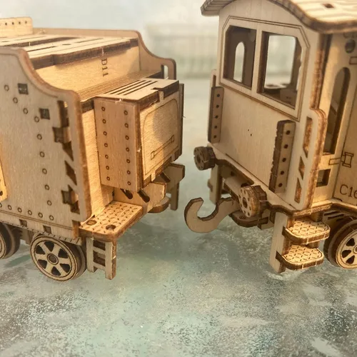 Miniatura 2 de Express Train - Kit de modelo de rompecabezas de madera 3D de bricolaje - Kit de manualidades de rompecabezas de madera cortado con láser, juguete
