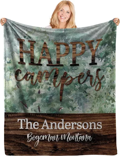 Miniatura 9 de Manta de campamento personalizada con foto, manta con nombre personalizado, accesorios personalizados para cámper, regalos personalizados