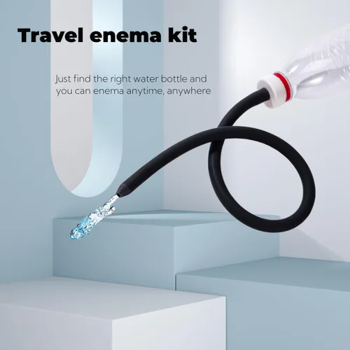 Miniatura 3 de El kit de enema de viaje portátil puede conectar la mayoría de botellas de agua y mangueras de ducha, boquilla de silicona y 2 tamaños de adaptador