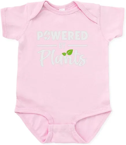 Miniatura 4 de CafePress Powerd by Plants - Traje de cuerpo vegano vegetariano vegano, lindo body para bebé