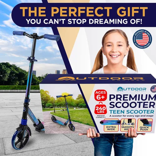 Miniatura 5 de Outdoor Cruiser Patinete para edades de 6+, para niños, adolescentes y adultos, carga máxima 250 LBS, plegable, ruedas grandes de 8 pulgadas, doble