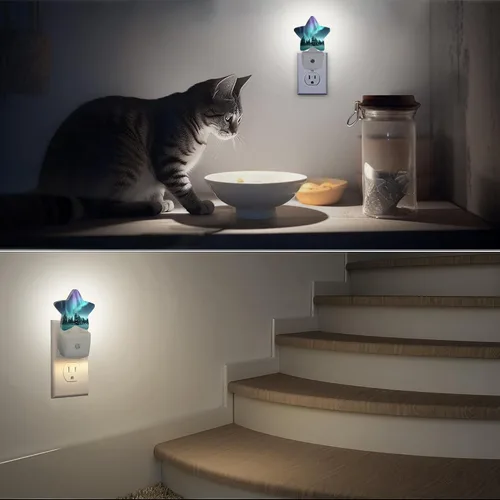 Miniatura 7 de Northern Lights Forest - Luz nocturna enchufable con sensor de atardecer a amanecer para dormitorio, baño y sala de estar, lámpara apta para dormir