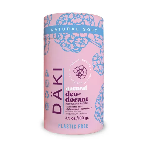 Däki Natural Deodorant Bar – Natural Soft, Aluminum-Free, Plastic-Free Tube, Family-Friendly, 3.5 oz
