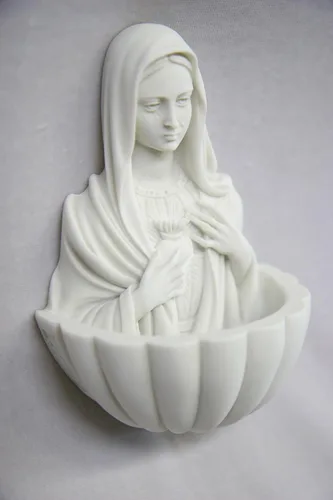 Miniatura 3 de Vittoria Collection 5 1/4" Fuente de agua bendita virgen maría virgen religiosa escultura católica colgante de pared estatua hecha en Italia