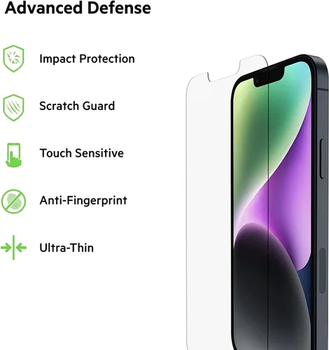 Miniatura 4 de Belkin Protector de pantalla de vidrio templado – Protector de pantalla para iPhone 14 Pro – Incluye calcomanías guía para una fácil alineación
