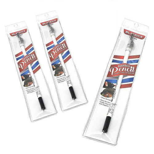 Miniatura 7 de Lápiz de peluquero en aerosol de hielo negro Línea blanca visible, para forro y bordes, ideal para tonos de piel más profundos