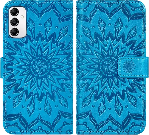 Miniatura 4 de Asuwish Funda de teléfono para Samsung Galaxy A14 5G con protector de pantalla de vidrio templado y funda delgada de piel de girasol, soporte