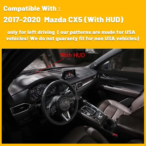 Miniatura 6 de Tapete antideslizante para tablero de instrumentos compatible con Mazda CX-5 CX 5 2017-2020 Protector solar (con HUD)