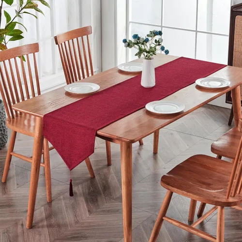 Miniatura 2 de BALCONY & FALCON Camino de mesa estilo lino, impermeable, lavable, para cocina, café, aparador, bufanda, Acción de Gracias, Navidad, boda, uso