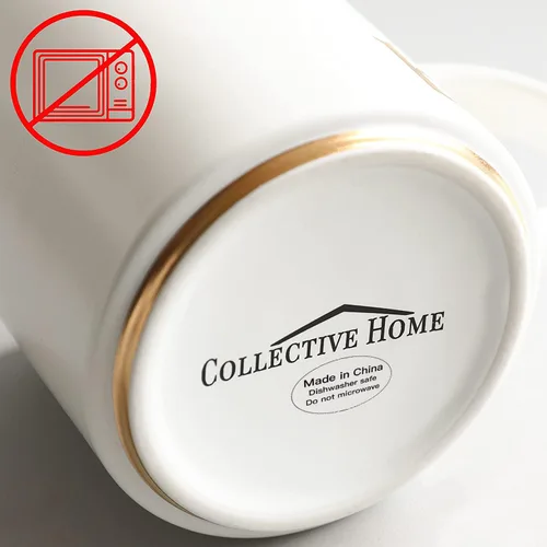 Miniatura 4 de COLLECTIVE HOME - Tazas de cerámica con monograma, tazas de café con inicial dorada de 15 onzas, elegantes tazas de té del alfabeto, elegante taza