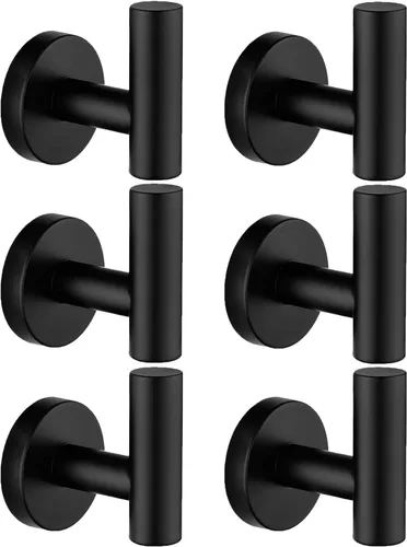 Miniatura 8 de Nolimas Gancho para toallas, color negro mate, SUS304, acero inoxidable, ropa de baño, armario, esponjas, gancho para bata, montaje en pared, 2