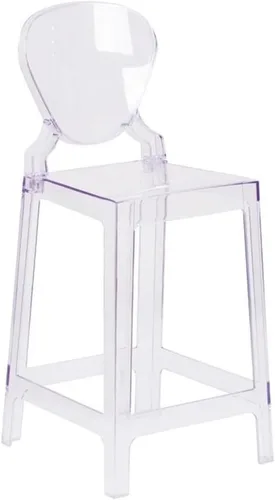 Miniatura 2 de Home Square Taburete fantasma de 25" en cristal transparente - Juego de 2