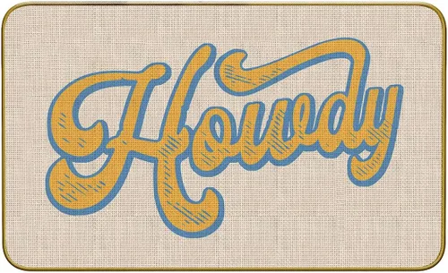 Miniatura 7 de Mingnei Tapete divertido de Howdy de color rosa intenso para la cocina del hogar, tapete de puerta de Howdy, tapete para puerta de vaquera Howdy