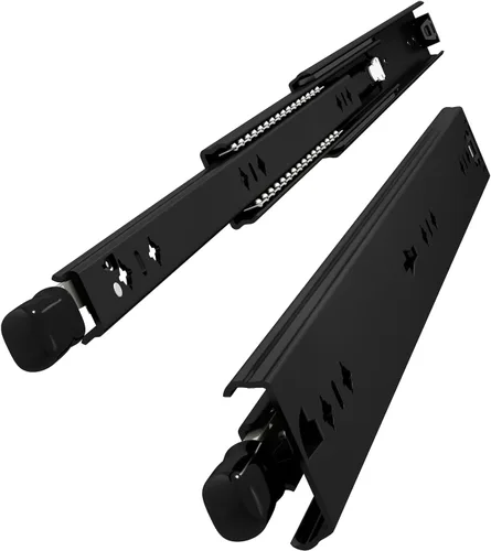 Miniatura 12 de VADANIA Deslizador de cajón resistente de 12 pulgadas sin cerradura #VA2053-b, acero laminado en frío electrochapado negro, 2 pulgadas de ancho