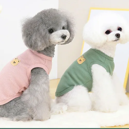 Miniatura 3 de Camisas de algodón para perros y gatos - Chalecos sin mangas suaves, transpirables y elásticos para perros pequeños y medianos