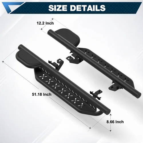 Miniatura 6 de Estribos para Wrangler JK 2007-2018, pasos de trabajo de acero resistente Heavy-Duty Work Steps, 550-LB Capacity, Easy Cab & Bed Access, Jobsite