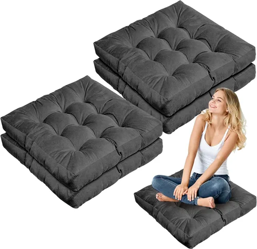 Miniatura 36 de Almohadas de suelo Jerify 22 x 22 Pulgadas Redondas Cuadradas Grandes Almohada de meditación para piso para aula Meditación para adultos Almohada