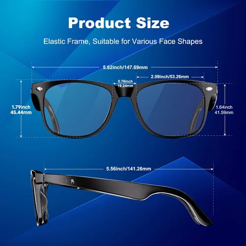 Miniatura 7 de Lentes inteligentes AI para mujeres y hombres, lentes de sol Bluetooth con GPT de chat y 164 idiomas, gafas de traducción con lente de cambio