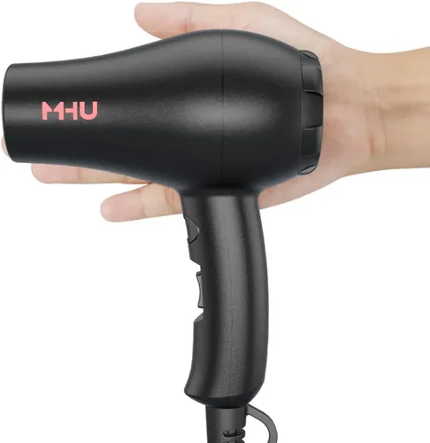 Miniatura 2 de Mini secador de pelo iónico de cerámica de 1000 vatios para pintar y verter acrílico, secador de pelo pequeño compacto y ligero para niños y viajes