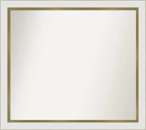 Miniatura 192 de Amanti Art Espejo de baño blanco para sobre el fregadero, 30 x 35 pulgadas, espejo de tocador rectangular estrecho de Eva de oro blanco, marco