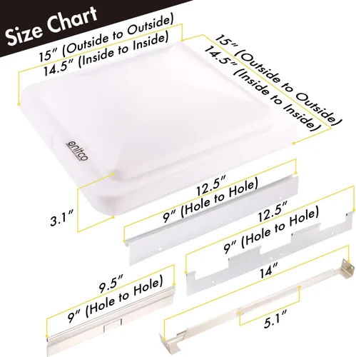 Miniatura 2 de Expert - Repuesto de tapa de ventilación para autocaravana (paquete de 1), ajuste universal para remolques, cámpers y autocaravanas, cubiertas