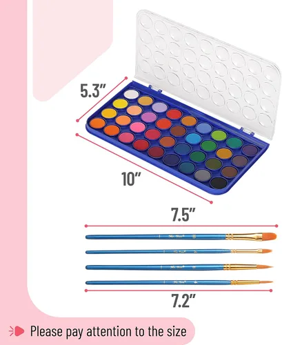 Miniatura 3 de Mr. Pen - Juego de pintura de acuarela, 40 piezas, 36 colores, pinturas de acuarela, 4 pinceles, pintura de acuarela no tóxica, juego de acuarela