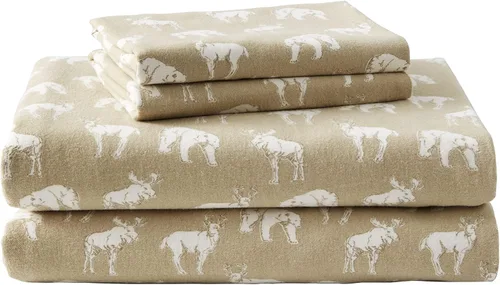 Miniatura 2 de Eddie Bauer Flannel Collection - Juego de sábanas de algodón, preencogido y cepillado para mayor suavidad, comodidad y sensación de calidez