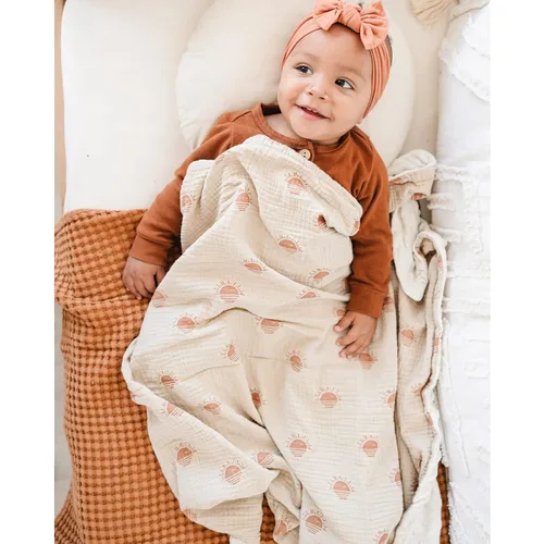 Miniatura 4 de Konssy Mantas para Bebé Unisex para Niños y Niñas, Mantas de Guardería Minky Súper Suaves con Frente de Algodón de Muselina y Respaldo de Vellón