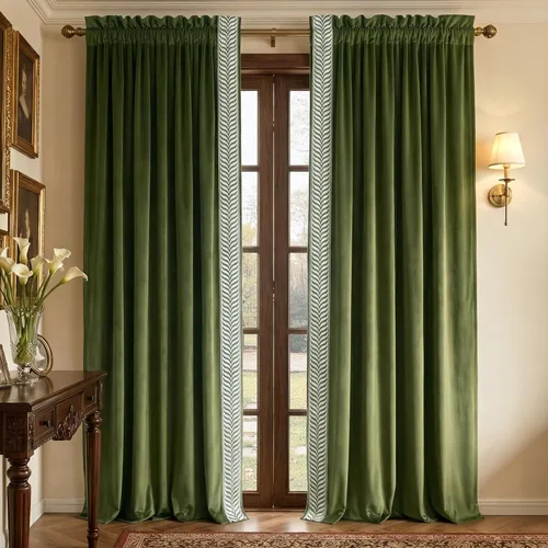 Miniatura 112 de NICETOWN Cortinas opacas de terciopelo extralargas negras de 120 pulgadas de largo para telón de fondo, cortinas de terciopelo con aislamiento Serie
