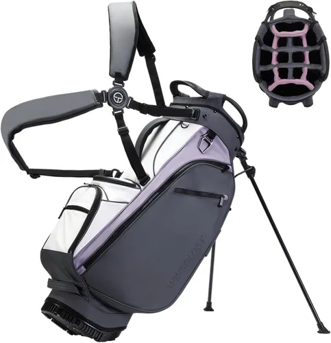 Miniatura 9 de Pure Series - Bolsa de golf de piel sintética fácil de limpiar con separadores de 14 vías, anillo de toalla con abridor de botellas integrado