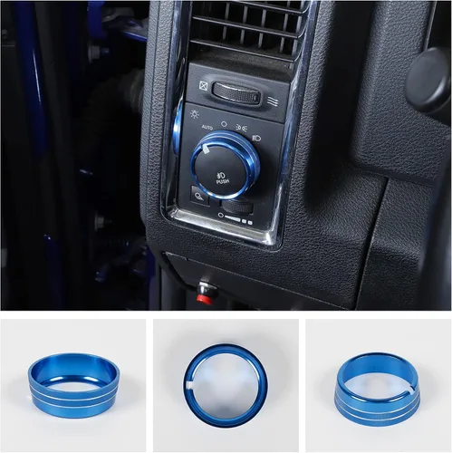 Miniatura 3 de Voodonala para Dodge RAM - Cubierta de perilla selectora de ajuste de interruptor de faro delantero de aluminio para Dodge RAM 2010-2017, accesorios
