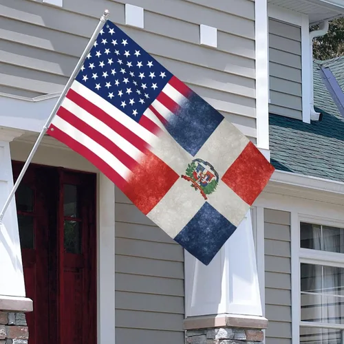 Miniatura 7 de Bandera de Estados Unidos y República Dominicana, banderas de jardín, banderas de casa, bandera de desfile, bandera para exteriores, 3 x 5 pies