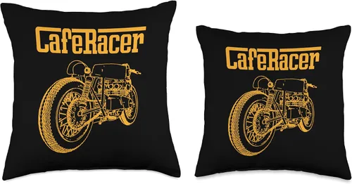Miniatura 3 de American Cafe Racer Motorcycle Apparel and Merch Cafe Racer Biker Men Women Adult Teens Boys Girls Kids Youth Throw Pillow, 16x16, Multicolor