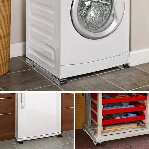 Miniatura 7 de LUCKUP Rodillos de electrodomésticos resistentes con barra de palanca, soporte extensible para lavadora, rodillos para muebles, base de refrigerador