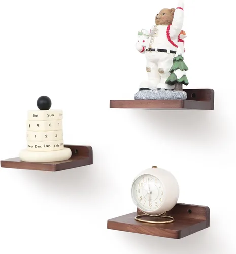 Miniatura 9 de Estante flotante pequeño, mini estante montado en la pared de 5 x 5 pulgadas, estante de madera rústica para dormitorio, sala de estar, baño, Gris