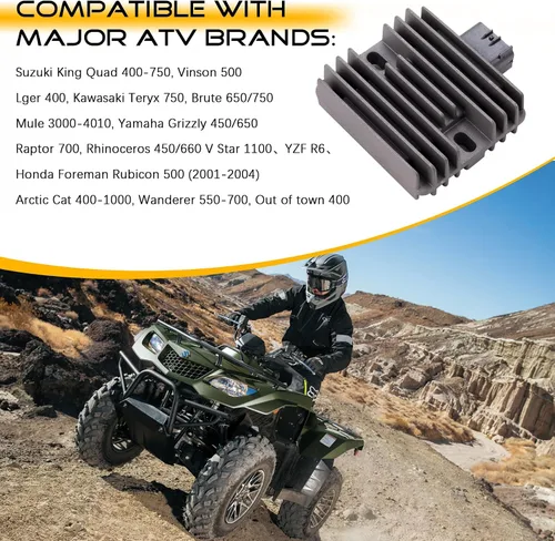 Miniatura 3 de Regulador de Voltaje Rectificador Compatible con Arctic CAT 700 EFI 2006 07 08 09 Outlander 330 400 Honda TRX 400/450/500 Suzuki LT-A 400 450 500