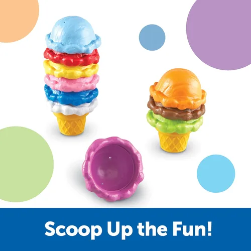 Miniatura 3 de Learning Resources Smart Snacks Conos de Color Arcoíris - Cuchara de Juguete para Helado, Comida de Juego Sensorial, Motricidad Fina para Niños