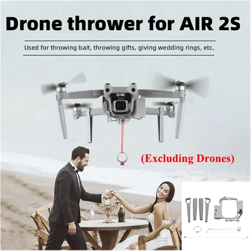 Miniatura 2 de Sistema Airdrop para D-JI AIR 2S/Air 2 Drone Propuesta de boda Dispositivo de entrega Dispensador Lanzador Remoto Caída Transporte Regalo