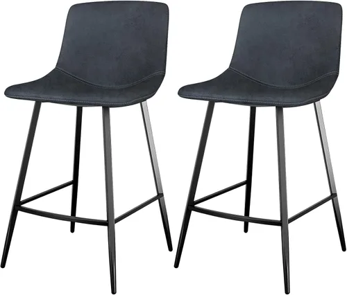 Miniatura 10 de 5Rcom Juego de 2 taburetes de bar de altura de mostrador de 600 libras, taburetes de cocina de 24 pulgadas con respaldo, sillas de bar modernas