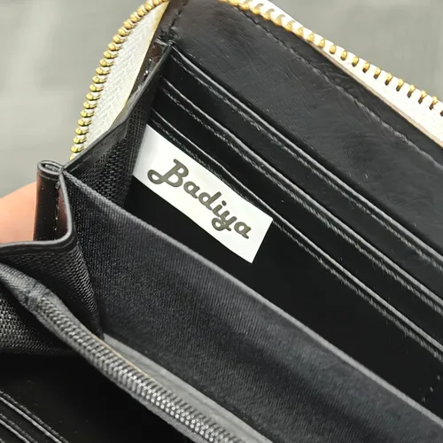 Miniatura 27 de Badiya Billetera para mujer con bloqueo RFlD de cuero con cremallera alrededor de carteras de gran capacidad