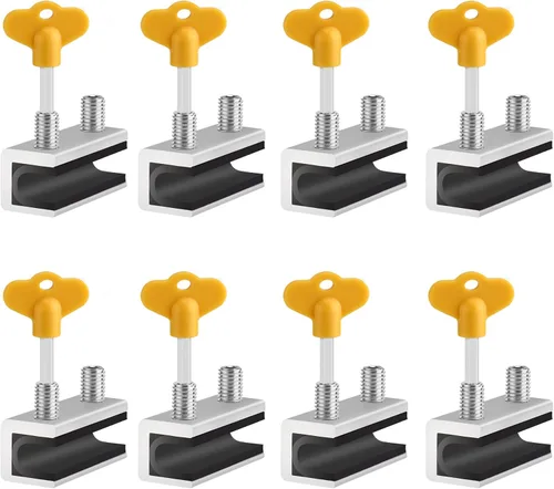 Miniatura 10 de Cerraduras de ventana, 4 juegos de cerradura de ventana de seguridad deslizante con llave para ventanas correderas verticales y horizontales y Plata