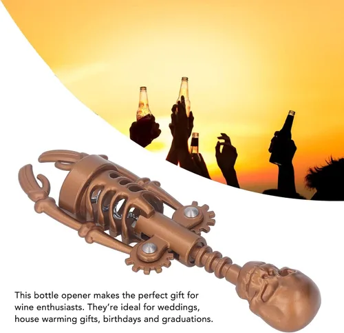 Miniatura 6 de Sacacorchos de calavera Abridor de botellas de vino Herramienta de apertura de esqueleto Sacacorchos de metal Hueso Vino tinto Vino tinto Vino
