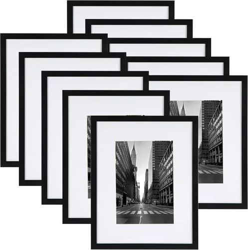 Miniatura 8 de Giftgarden Juego de 10 portarretratos de 8 x 10 pulgadas con paspartú, marcos de 9 x 11 pulgadas con paspartú para fotos de 8 x 10 pulgadas