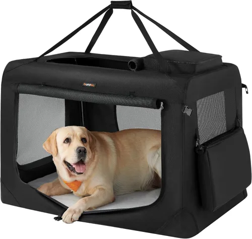 Miniatura 10 de Feandrea Jaula Plegable Suave para Perros de 32 Pulgadas, Jaula de Viaje Portátil para Perros para Uso Interior y Exterior, Transportín Kennel