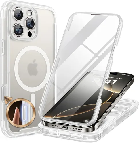 Miniatura 11 de Miracase Funda para iPhone 13 de 6.1 pulgadas, [sin burbujas] funda de teléfono de cuerpo completo con pantalla de vidrio completa integrada, sin