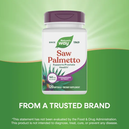 Miniatura 4 de Nature's Way Extracto estandarizado de Saw Palmetto, apoyo para la salud de la próstata para hombres*, 160 mg por porción, 120 cápsulas blandas
